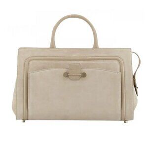🤍 Jason Wu Daphne Beige Suede Leather Satchel Quiet Luxury Chic Bag